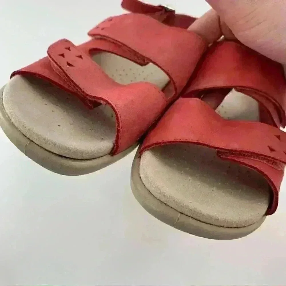 Hotter womens sandals size 8 39 red nubuck sticky strap walking Grannycore